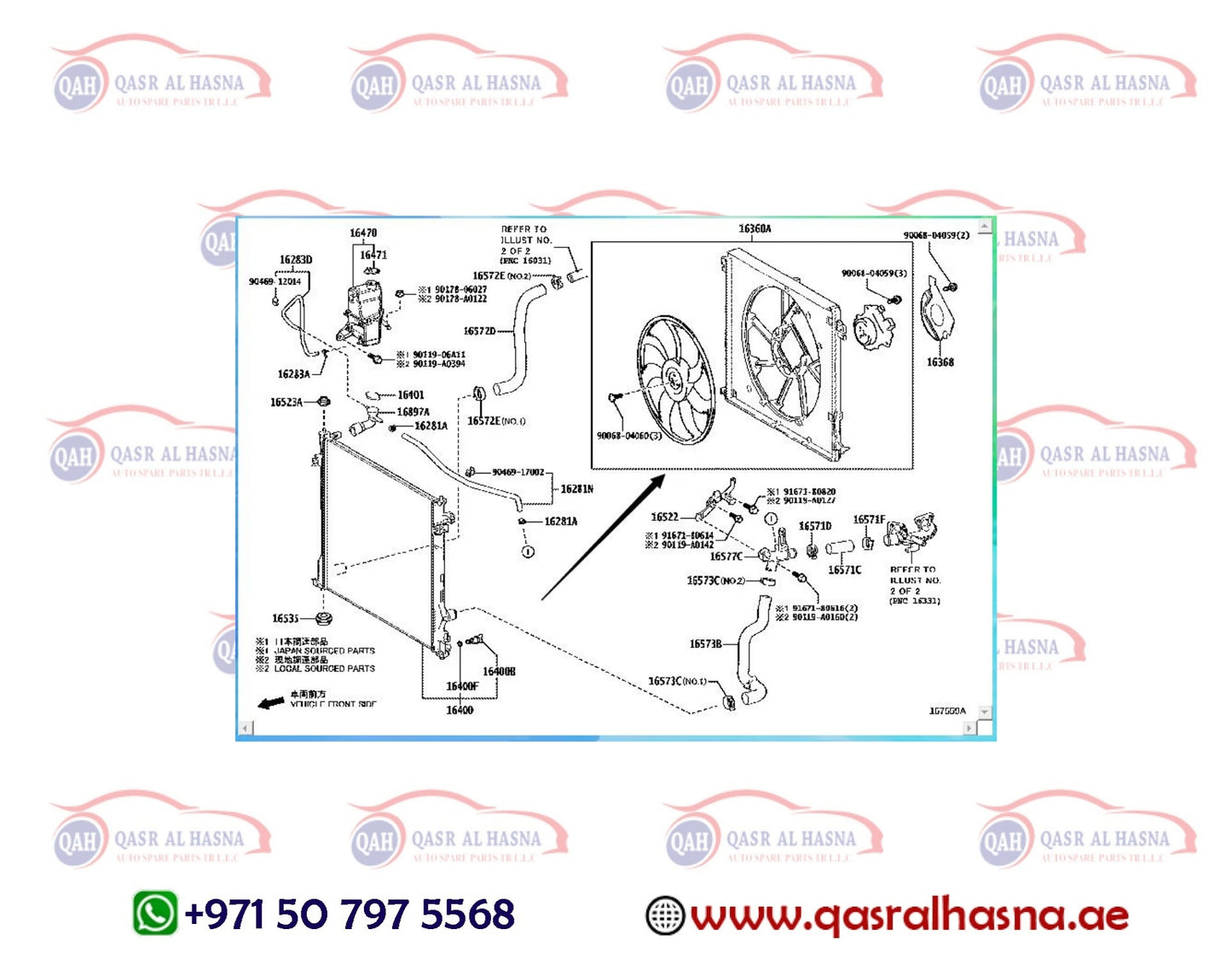 Fan Assembly 16360-F0110 Genuine Toyota FAN ASSY W/MOTOR 16360-F0100