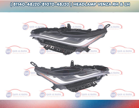 Headlamp Venza 2021-2024 Front Right & Left Pair ( 81140-48J20/81070-48J20 )Headlight Venza 2021-2024